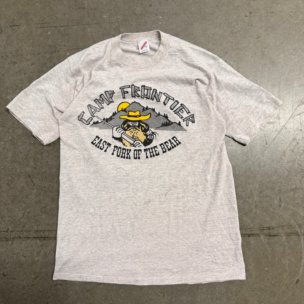 Vintage Jerzees Camp Frontier East‎ Fork of the Bear T-Shirt Gray XL Made in USA